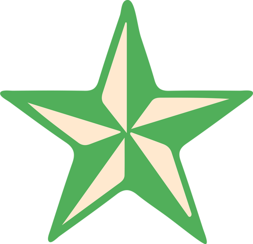 Green and Cream Star Graphic